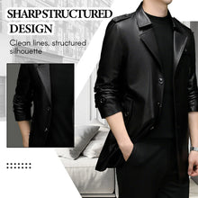 Load image into Gallery viewer, Men&#39;s Mid-Length Faux Leather Coat
