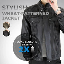 Load image into Gallery viewer, Men&#39;s Fashion Barley-Weave Leather Jacket
