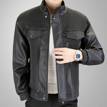 Load image into Gallery viewer, Men&#39;s Fashion Barley-Weave Leather Jacket
