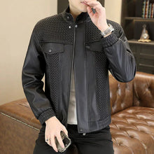 Load image into Gallery viewer, Men&#39;s Fashion Barley-Weave Leather Jacket
